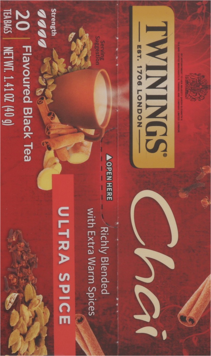 slide 5 of 9, Twinings Chai Ultra Spice Flavoured Black Tea 20 Tea Bags, 20 ct