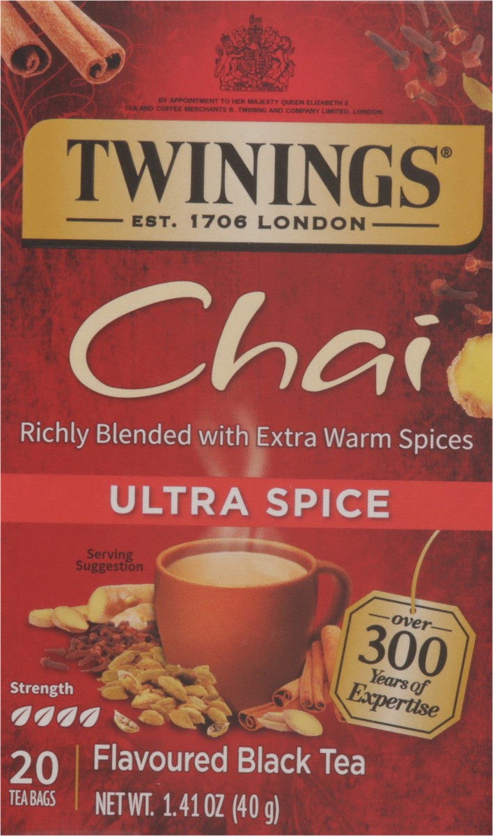 slide 6 of 9, Twinings Chai Ultra Spice Flavoured Black Tea 20 Tea Bags, 20 ct