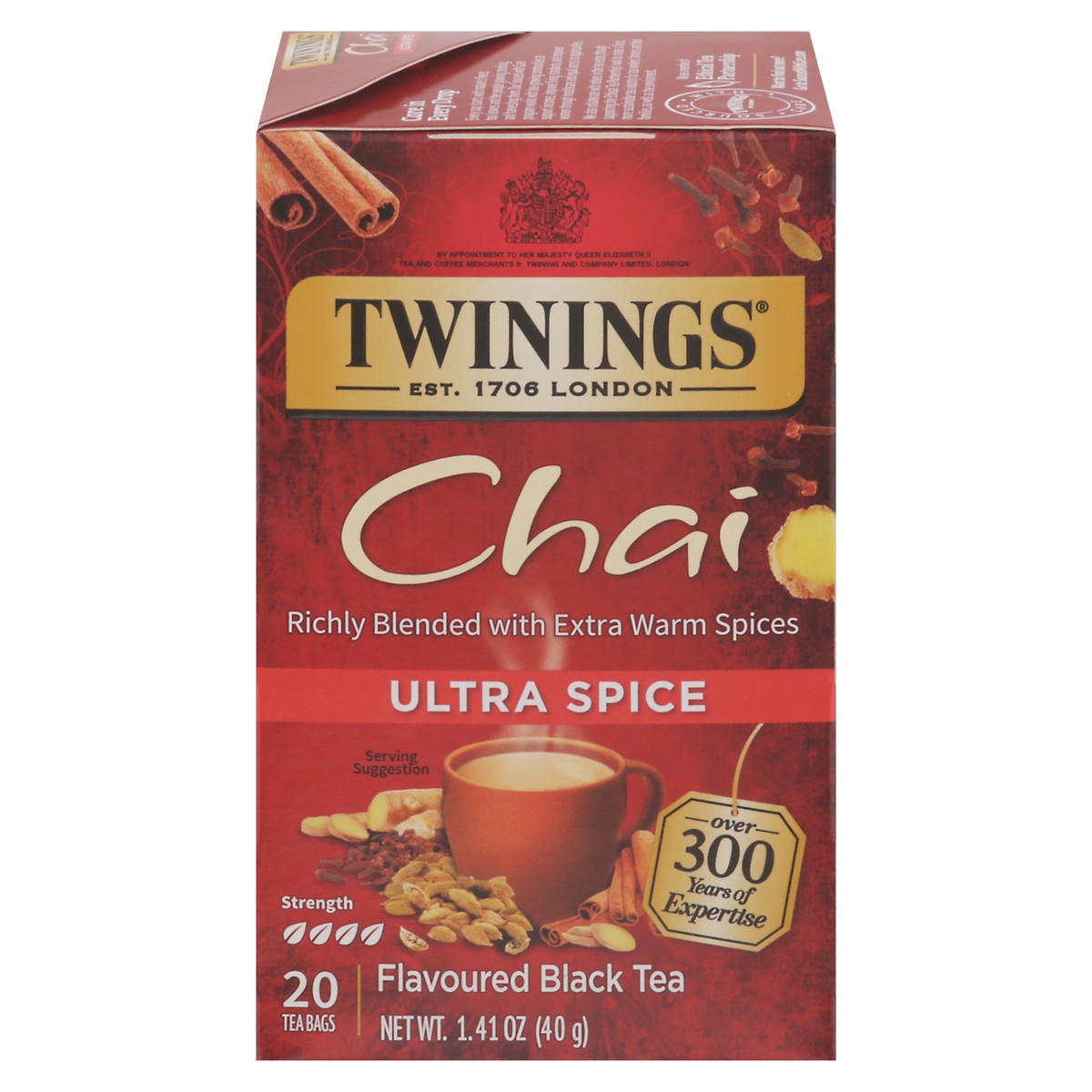 slide 1 of 9, Twinings Chai Ultra Spice Flavoured Black Tea 20 Tea Bags, 20 ct