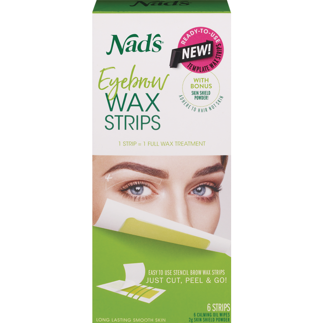 slide 1 of 1, Nad's Eyebrow Wax Strips, 1 ct