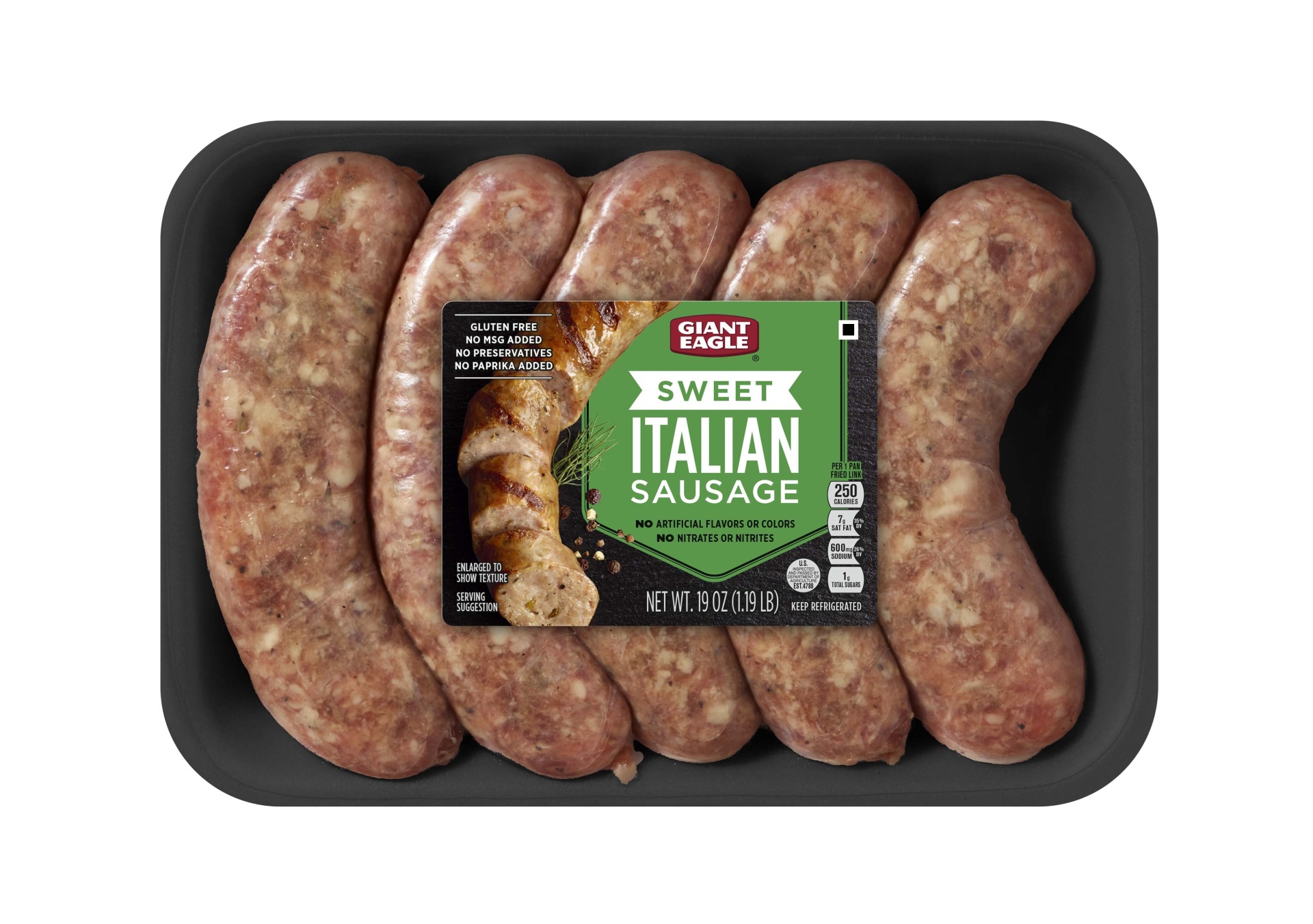 slide 1 of 1, Giant Eagle Italian Sausage, Sweet, 19 oz