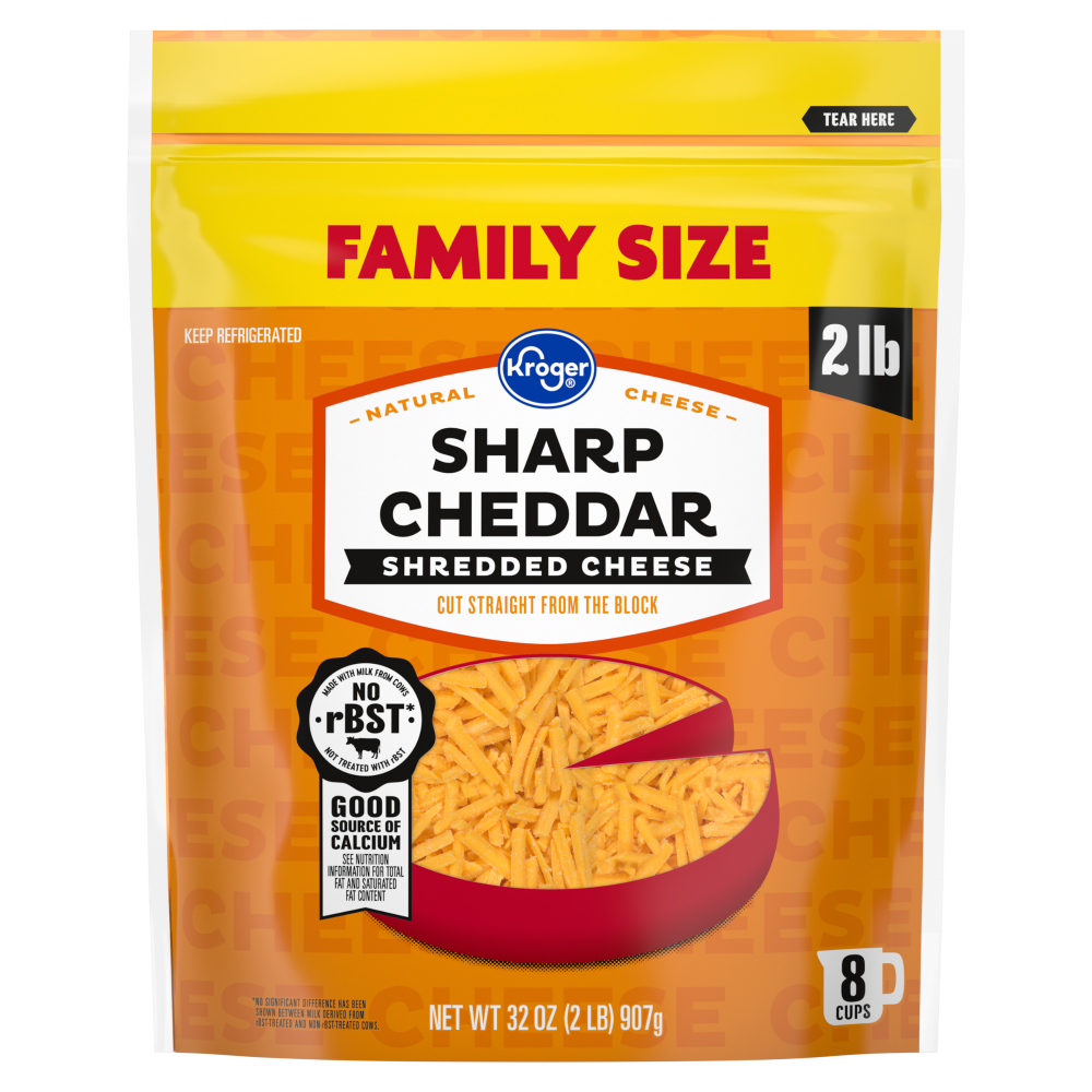 slide 1 of 1, Kroger® Sharp Cheddar Shredded Cheese, 32 oz