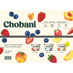 Chobani Yogurt, Greek, Nonfat, Assorted, Fruit on the Bottom