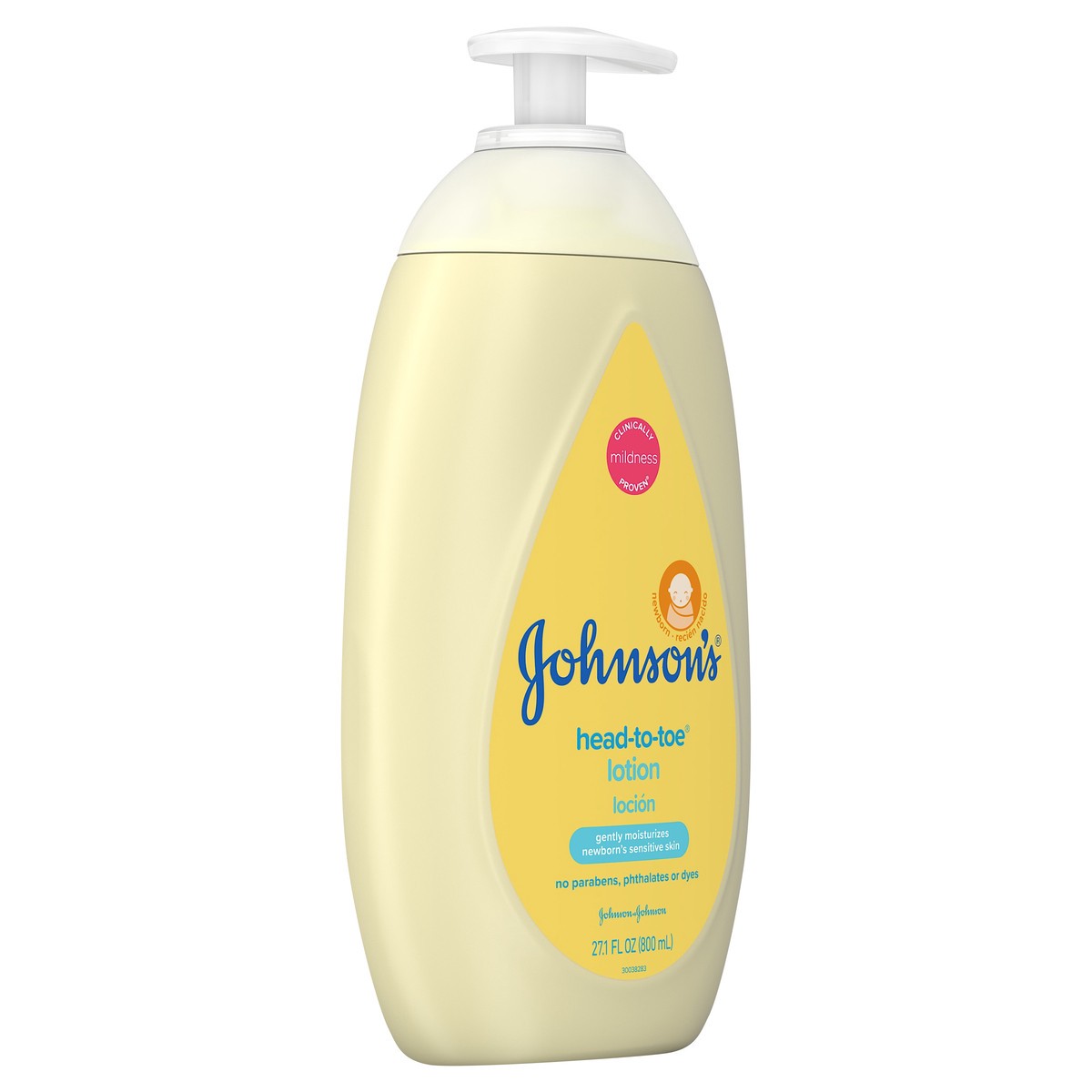 slide 2 of 7, Johnson's Head-to-Toe Moisturizing Baby Body Lotion for Sensitive Skin, Hypoallergenic and Paraben-, Phthalate- and Dye-Free Baby Skin Care, 27.1 fl. oz, 27.10 fl oz