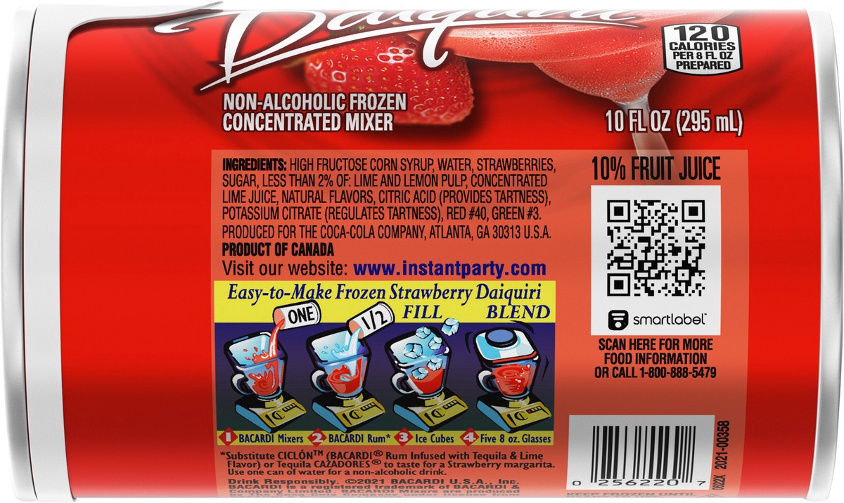 slide 5 of 7, Bacardi Mixer Strawberry Daiquiri Can, 10 fl oz, 10 fl oz