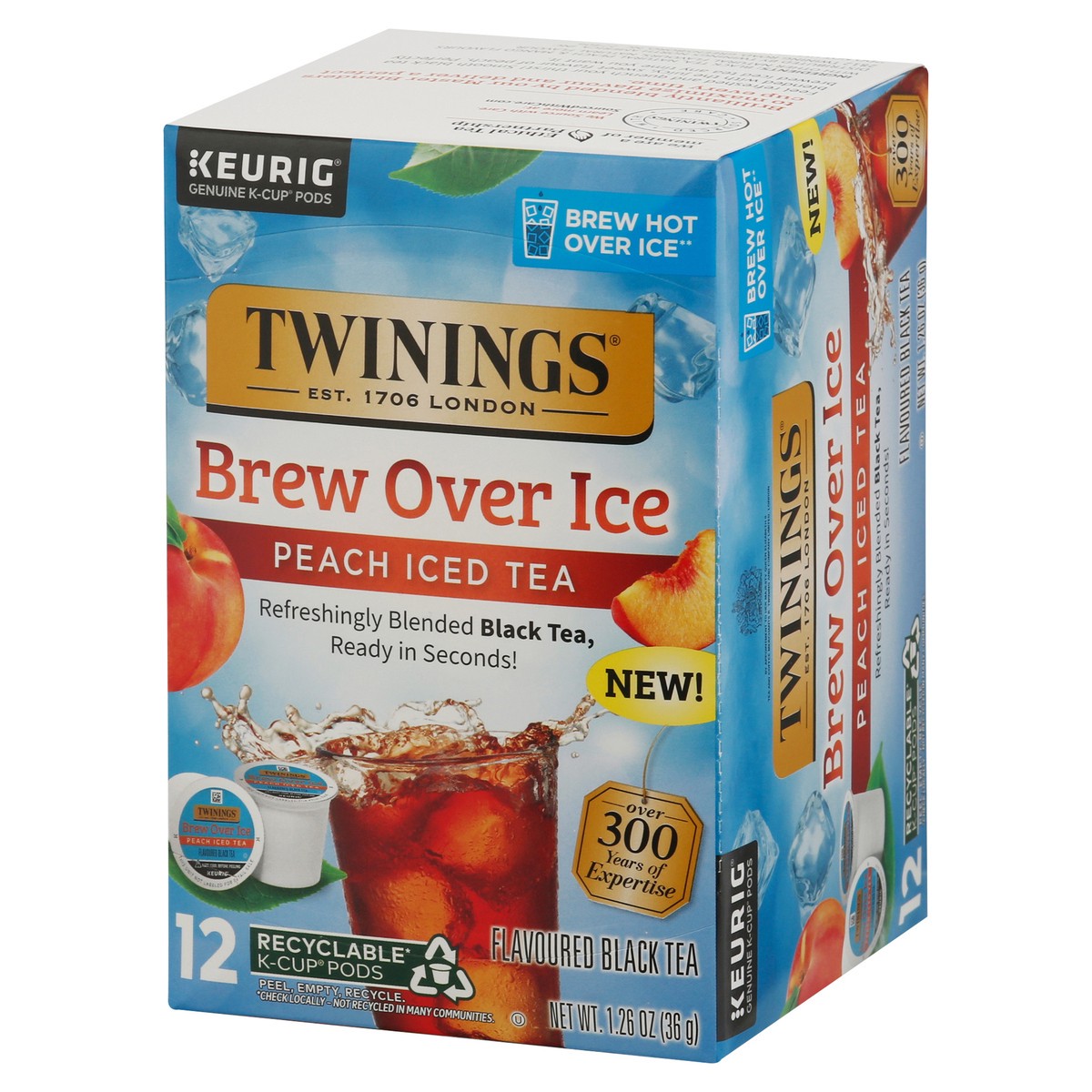 slide 2 of 16, Twinings Peach Iced Tea 12 K-Cup Pods - 12 ct, 1.26 oz