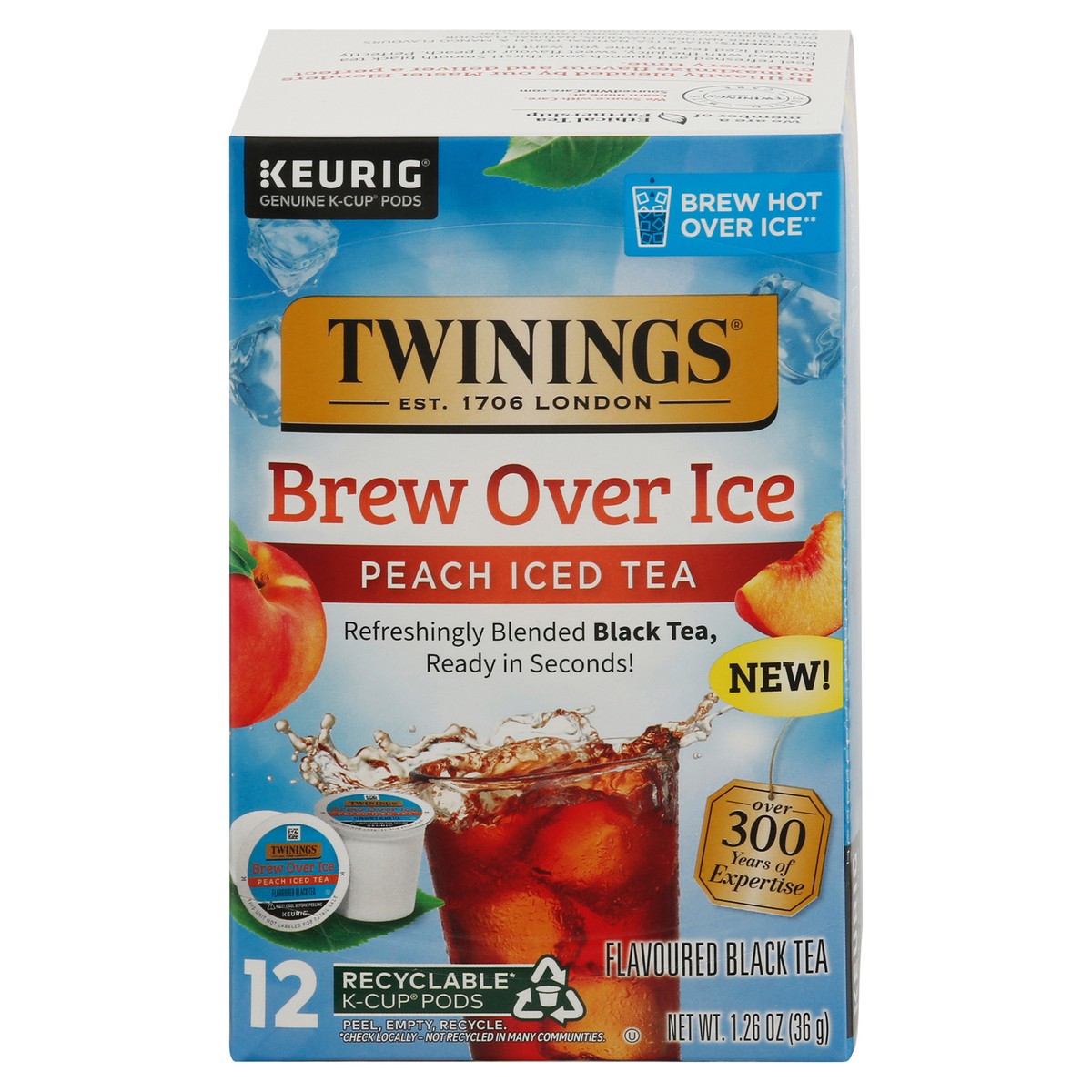 slide 11 of 16, Twinings Peach Iced Tea 12 K-Cup Pods - 12 ct, 1.26 oz