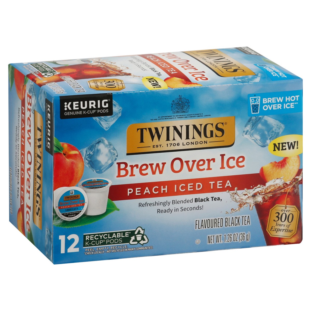 slide 3 of 16, Twinings Peach Iced Tea 12 K-Cup Pods - 12 ct, 1.26 oz
