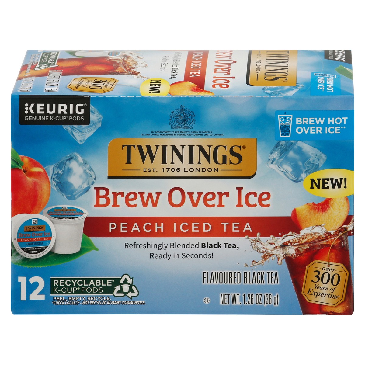 slide 15 of 16, Twinings Peach Iced Tea 12 K-Cup Pods - 12 ct, 1.26 oz