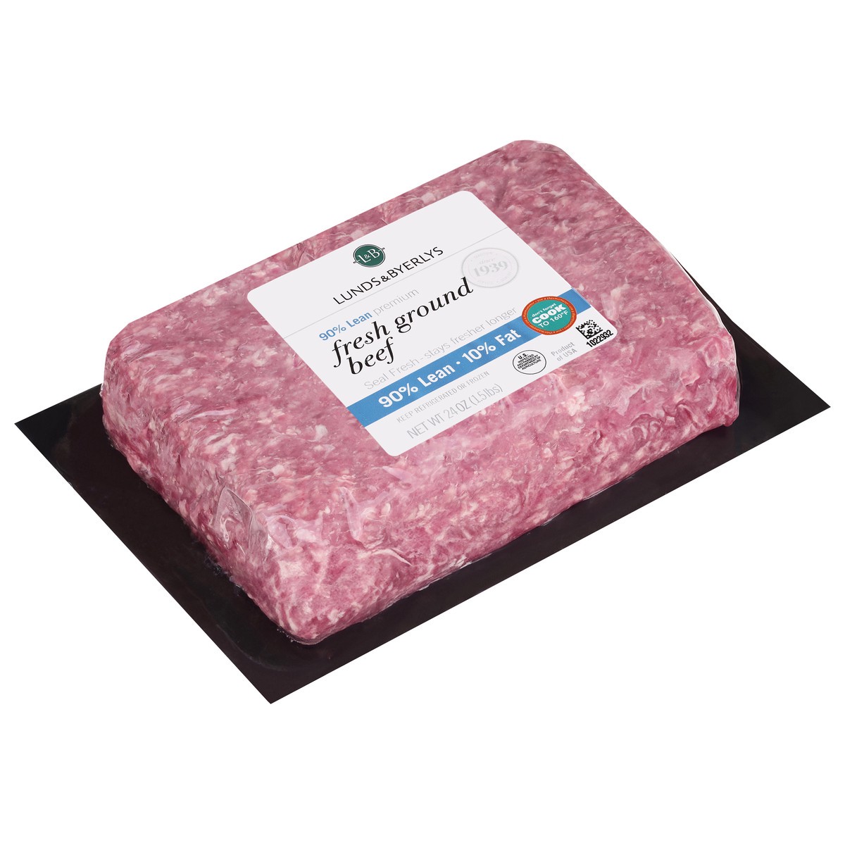 slide 4 of 4, Lunds & Byerlys 90%/10% Premium Fresh Ground Beef 24 oz, 24 oz