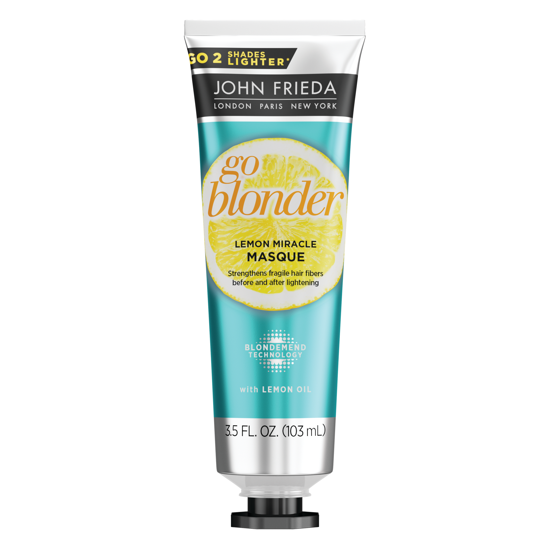 slide 1 of 5, John Frieda Go Blonder Lemon Miracle Masque, In-shower Hair Treatment, Helps Strengthen Lightened Hair Fibers, 3.5 Oz, 3.5 oz