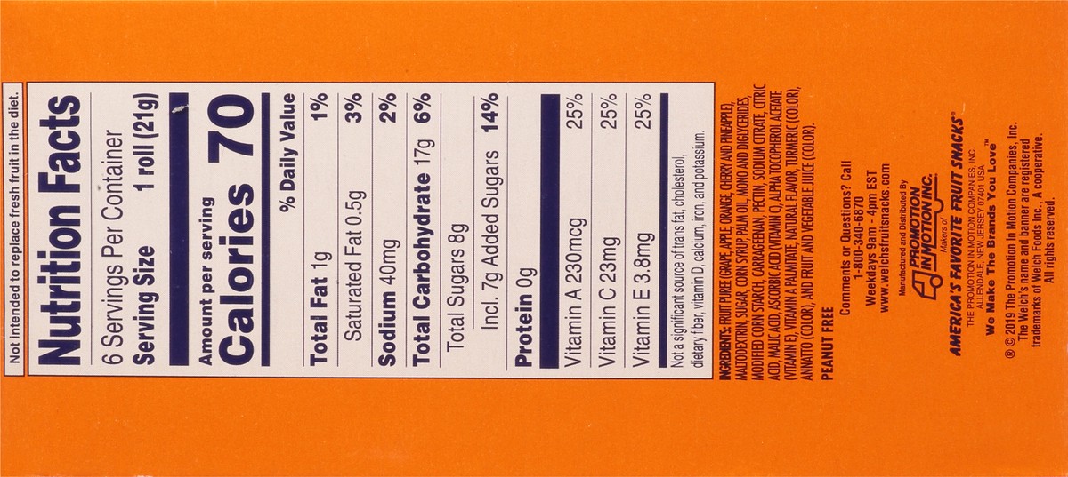 slide 2 of 15, Welch's Tropical Punch Fruit Rolls 6 - 0.75 oz Rolls, 6 ct