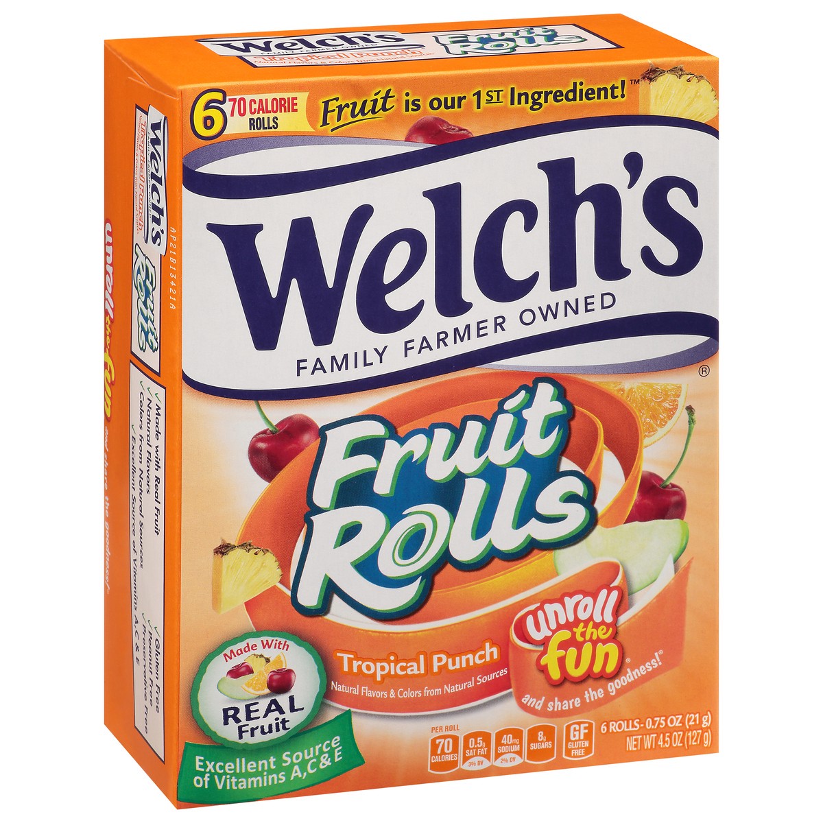 slide 15 of 15, Welch's Tropical Punch Fruit Rolls 6 - 0.75 oz Rolls, 6 ct