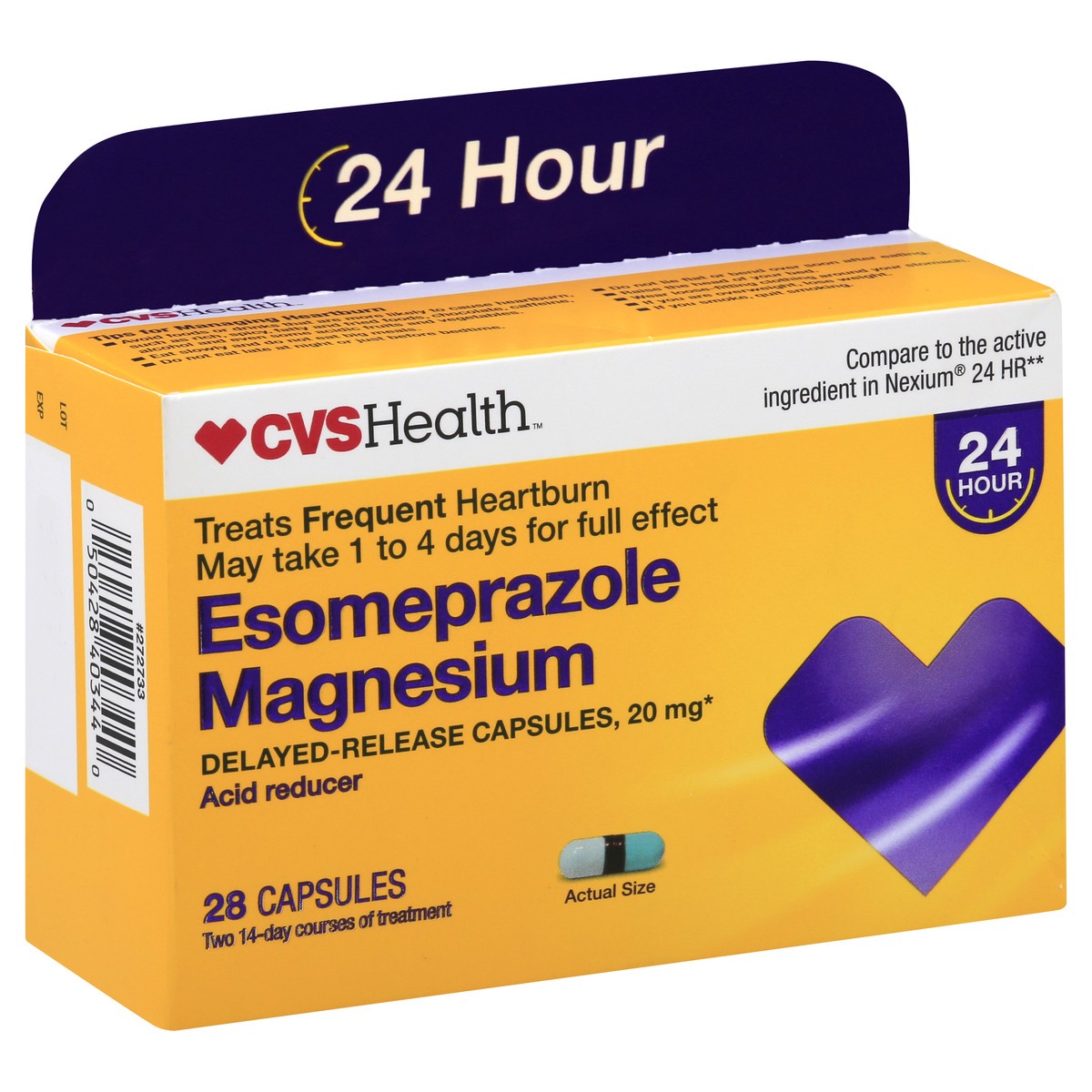 slide 7 of 11, CVS Health Esomeprazole Magnesium Capsules, 28 Ct, 1 ct