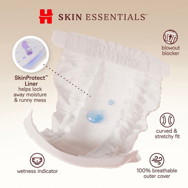 slide 7 of 12, Huggies Skin Essentials Baby Diapers, Size 4 (22-37 lbs), 58 Ct, 58 ct