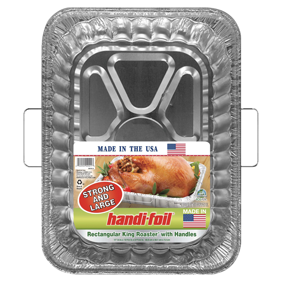 slide 1 of 1, Handi-foil Rectangular King Roaster Pan with Handles 1 ea, 