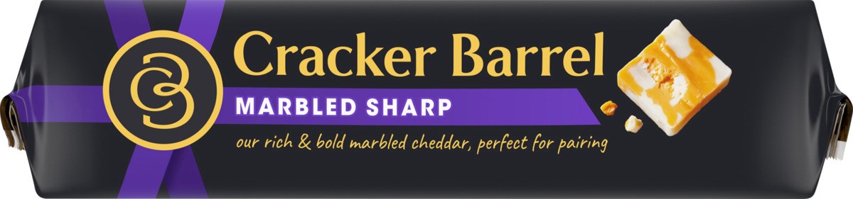 slide 6 of 8, Cracker Barrel Marbled Sharp Cheddar Cheese, 8 oz Block, 8 oz