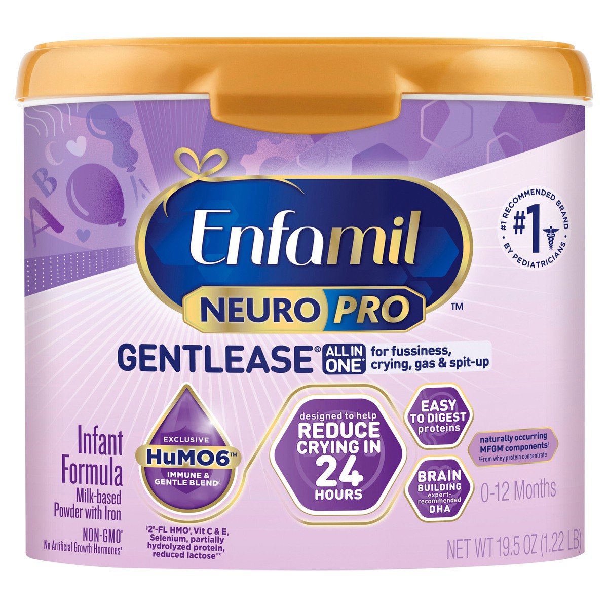 slide 7 of 8, Enfamil NeuroPro 0-12 Months Milk-Based Powder with Iron Infant Formula 19.5 oz, 19.5 oz