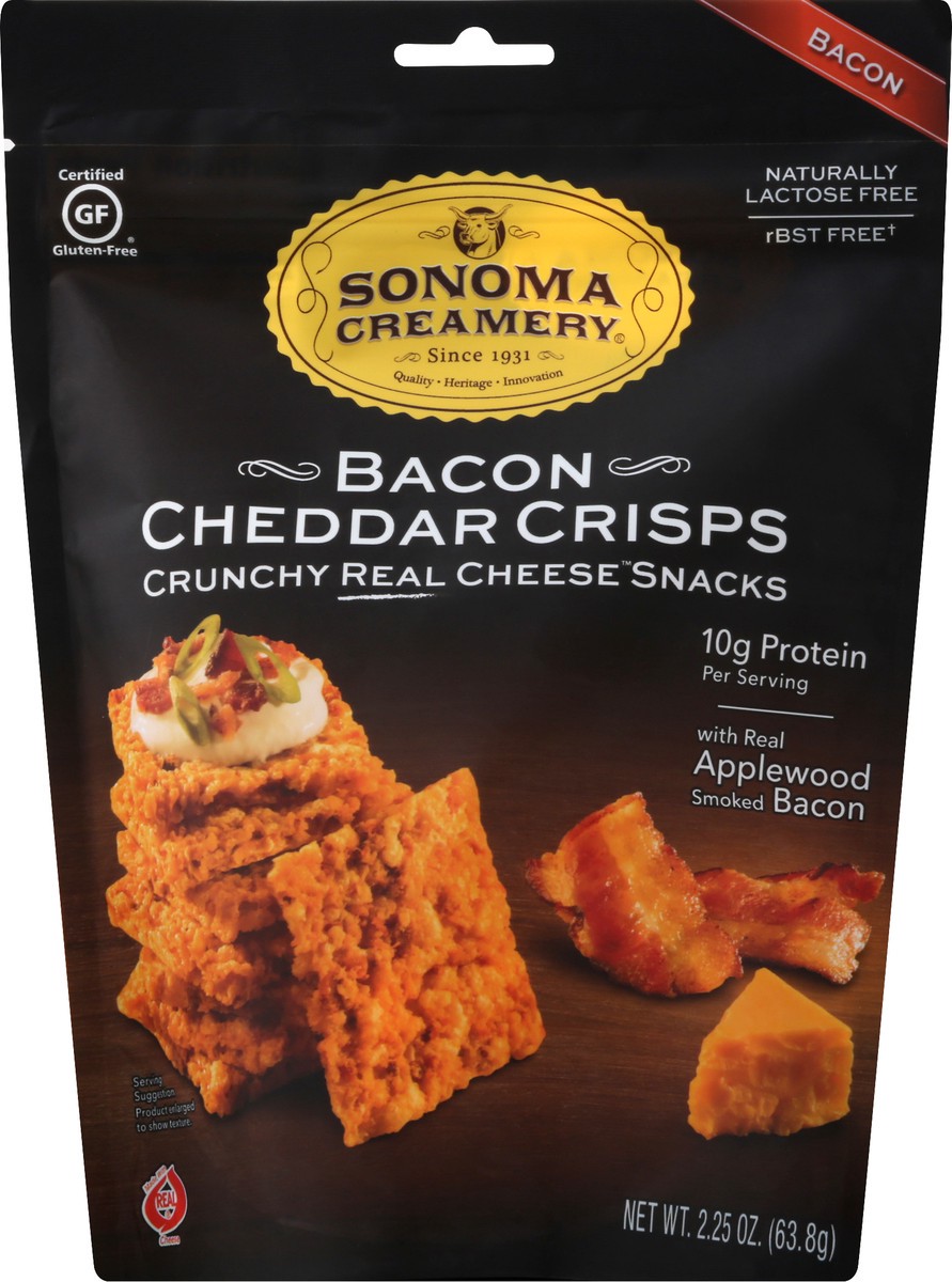 slide 8 of 8, Sonoma Creamery Sonoma Bacon Cheddar Cheese Crisps, 2.25 oz