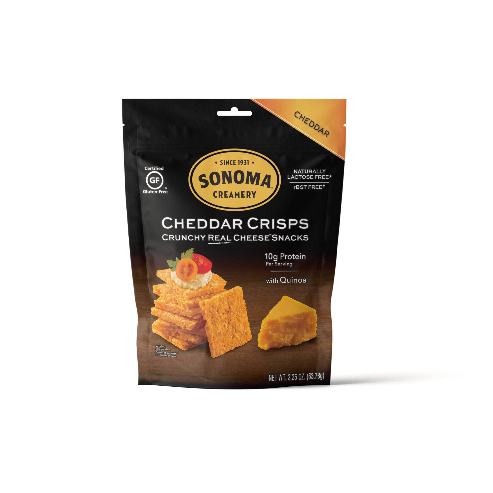 slide 1 of 8, Sonoma Creamery Sonoma Bacon Cheddar Cheese Crisps, 2.25 oz