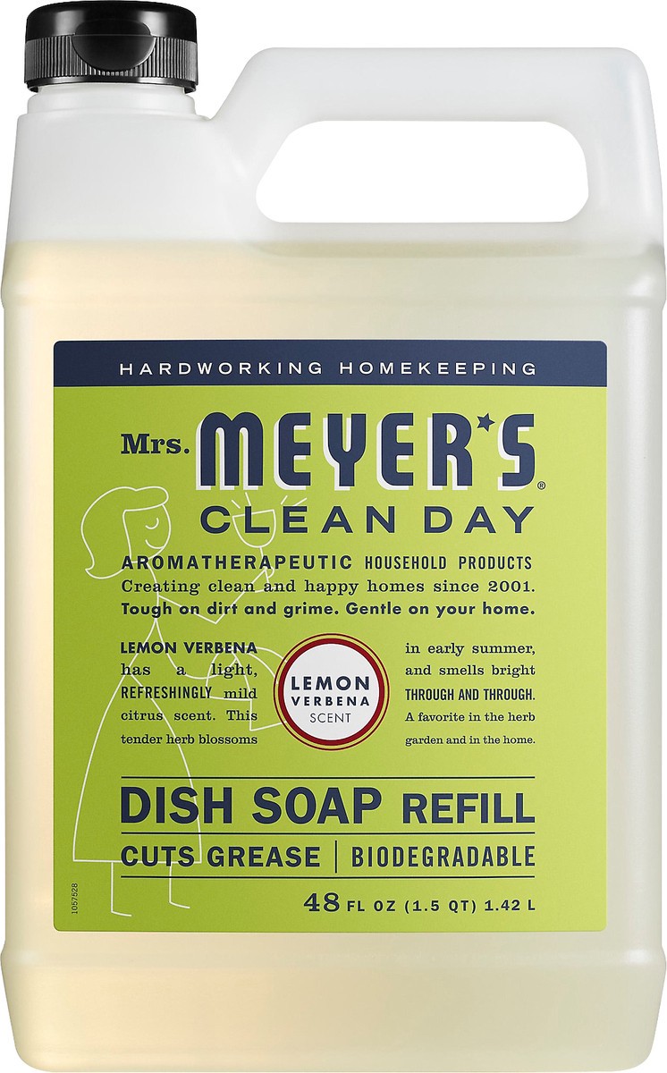 slide 2 of 3, Mrs. Meyer's Clean Day Liquid Dish Soap Refill, Lemon Verbena Scent, 48 Ounce Bottle, 48 fl oz