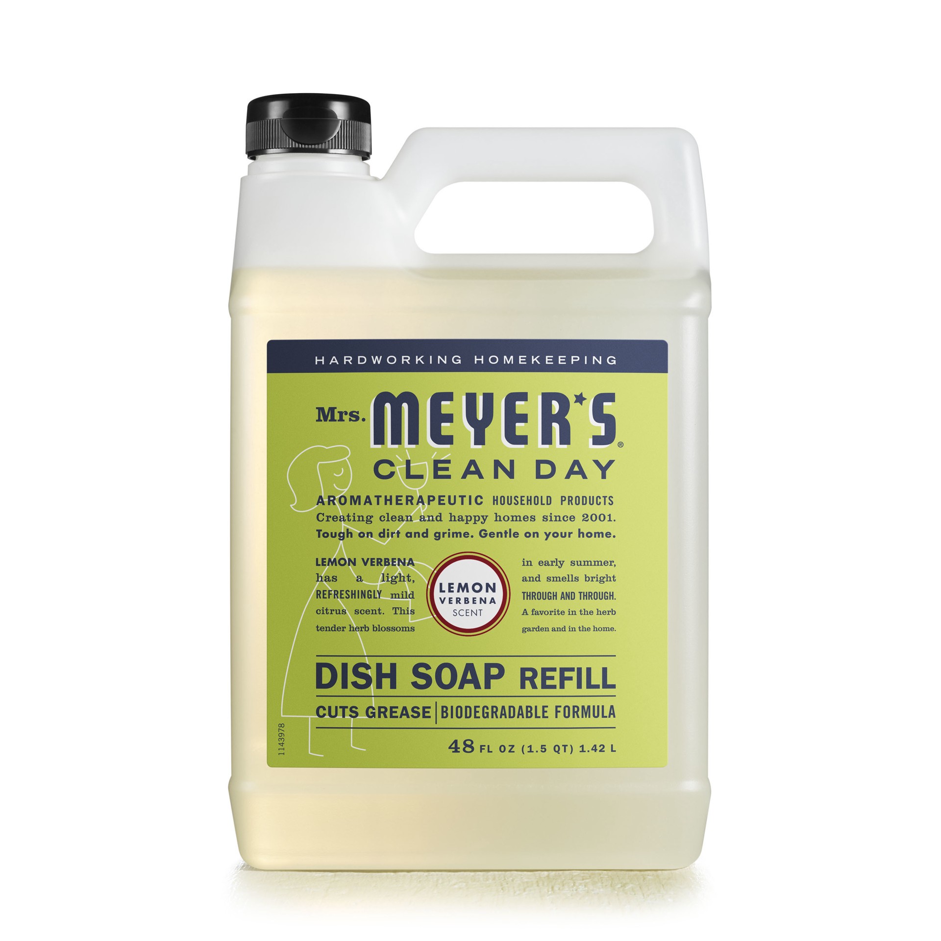 slide 1 of 3, Mrs. Meyer's Clean Day Liquid Dish Soap Refill, Lemon Verbena Scent, 48 Ounce Bottle, 48 fl oz