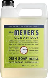 Mrs. Meyer's Clean Day Liquid Dish Soap Refill, Lemon Verbena Scent, 48 Ounce Bottle