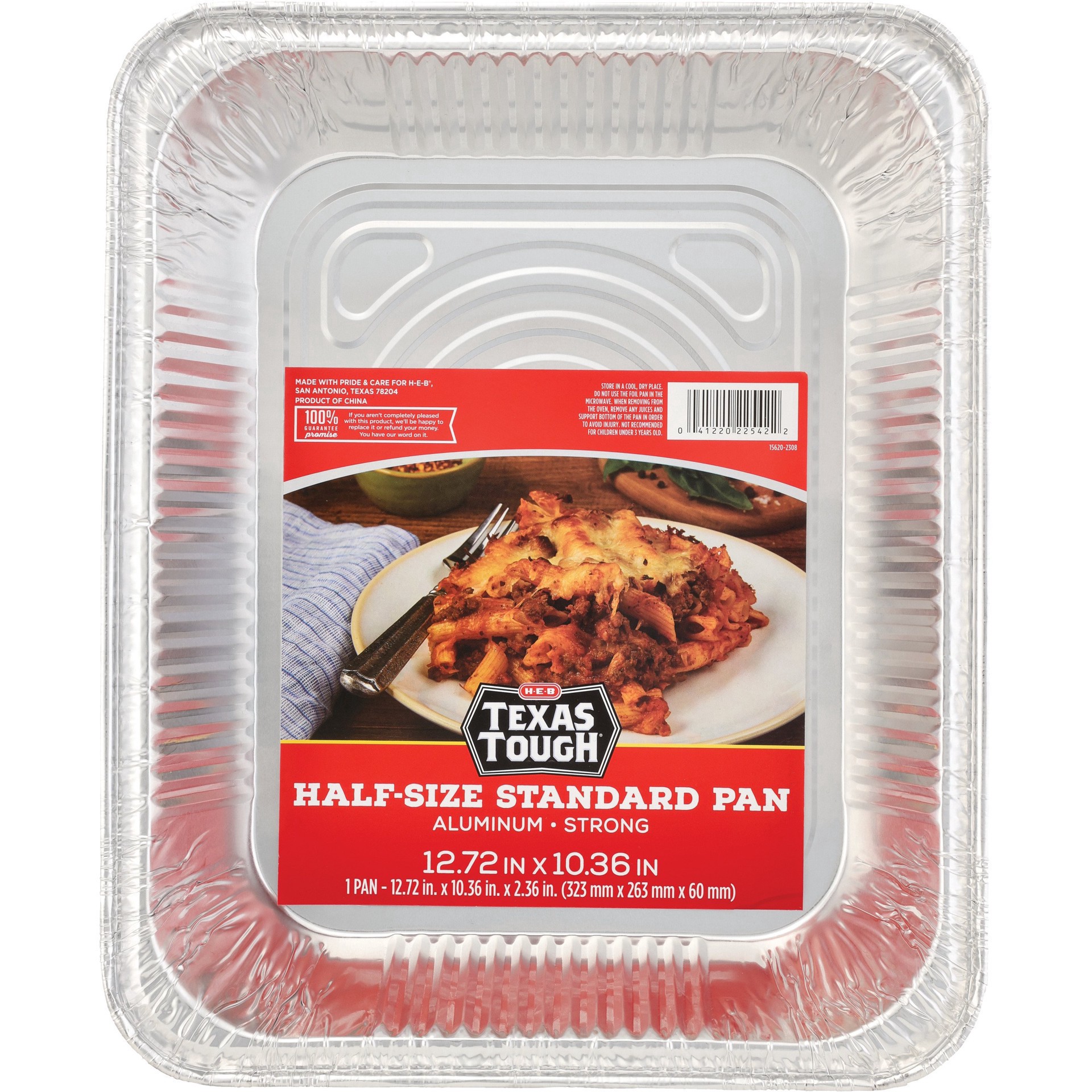 slide 1 of 1, H-E-B Texas Tough Half-Size Standard Aluminum Pan, 12.72 in x 10.36 in