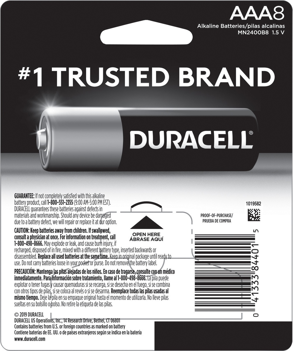 slide 7 of 8, Duracell Coppertop AAA Alkaline Batteries, 8 ct