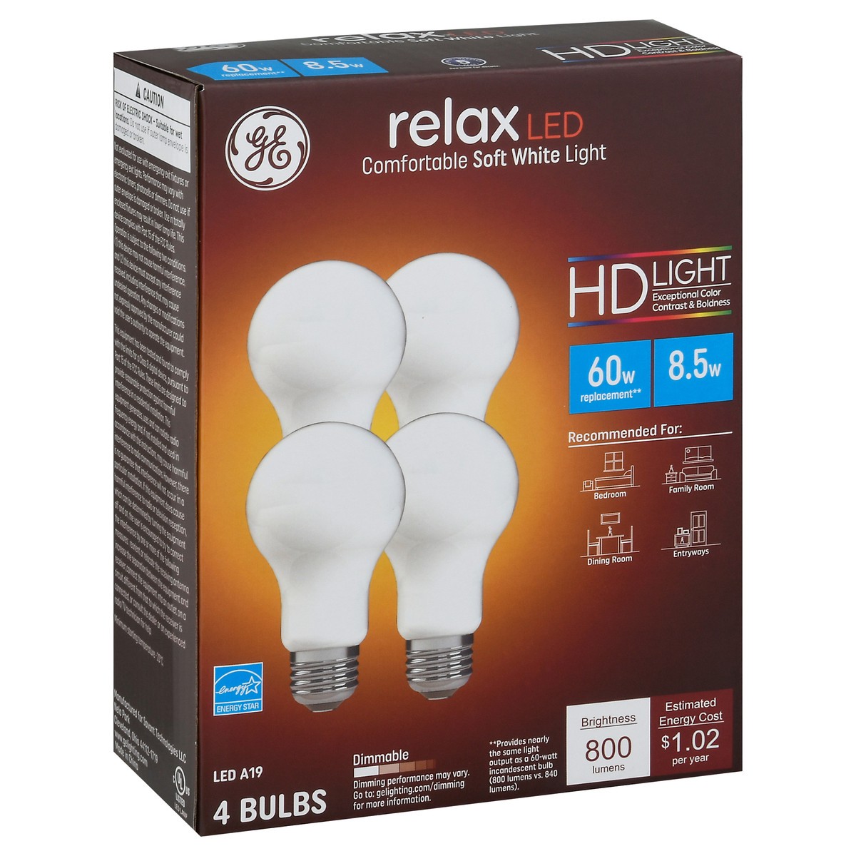 slide 2 of 9, GE Relax Led Light Bulbs, 4 ct