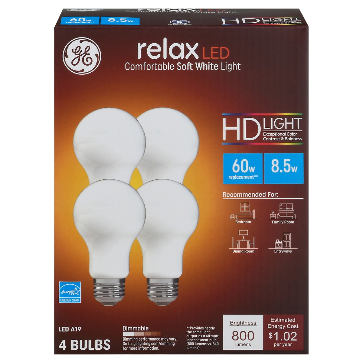 slide 1 of 9, GE Relax Led Light Bulbs, 4 ct