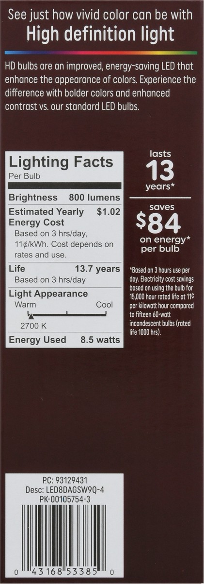 slide 8 of 9, GE Relax Led Light Bulbs, 4 ct