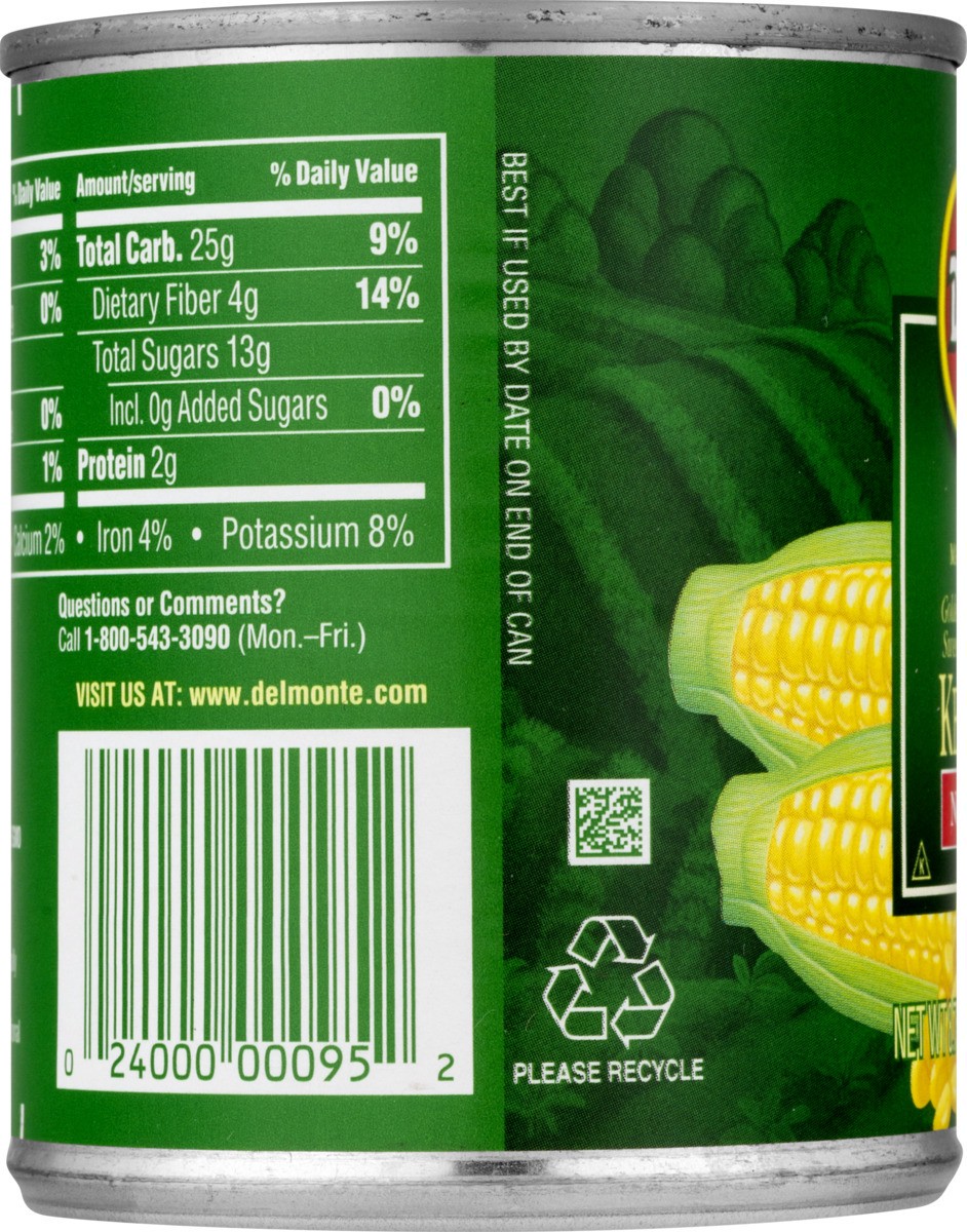 slide 5 of 11, Del Monte No Salt Added Golden Sweet Whole Kernel Corn 8.75 oz Can, 