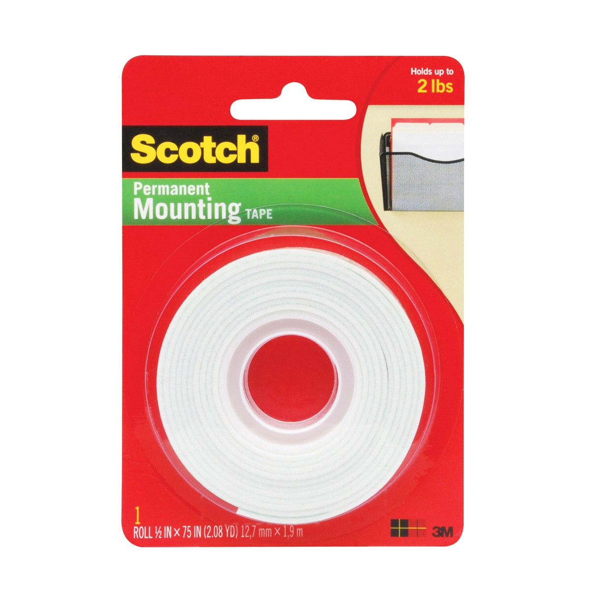 slide 1 of 29, Scotch Permanent Mounting Tape, 75 in