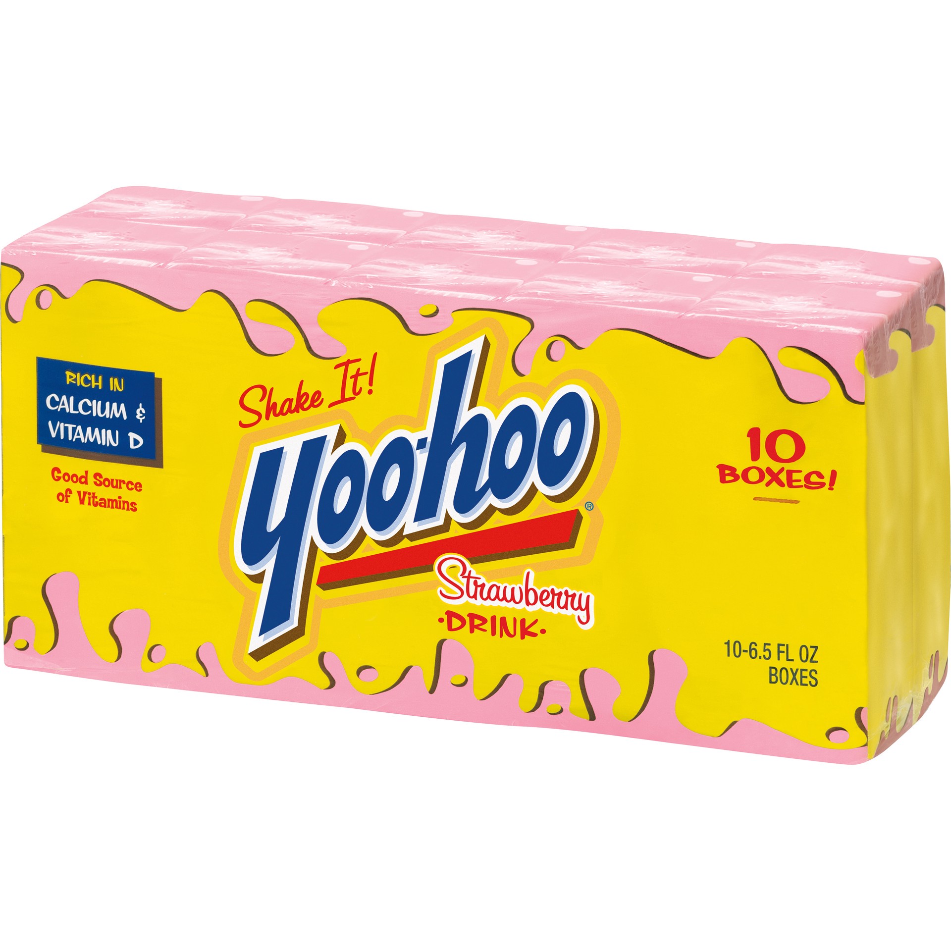 slide 2 of 3, Yoo-hoo Strawberry Drink, 6.5 fl oz boxes, 10 pack, 10 ct; 6.5 oz