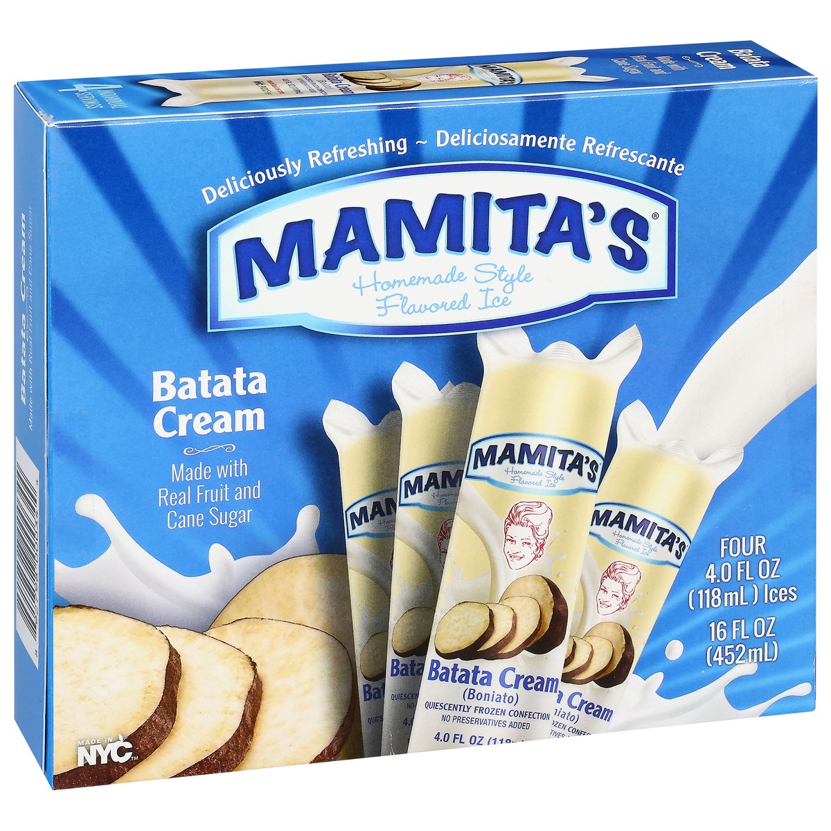slide 3 of 17, Mamita's Homemade Style Batata Cream Flavored Ice 4 - 4.0 fl oz Ices, 1 ct