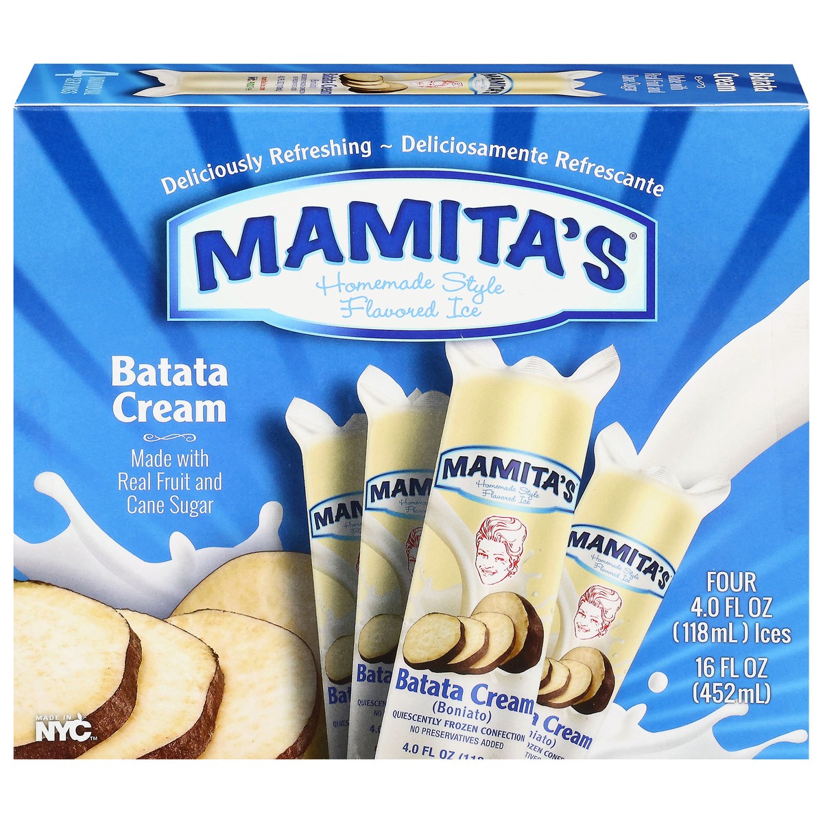 slide 9 of 17, Mamita's Homemade Style Batata Cream Flavored Ice 4 - 4.0 fl oz Ices, 1 ct