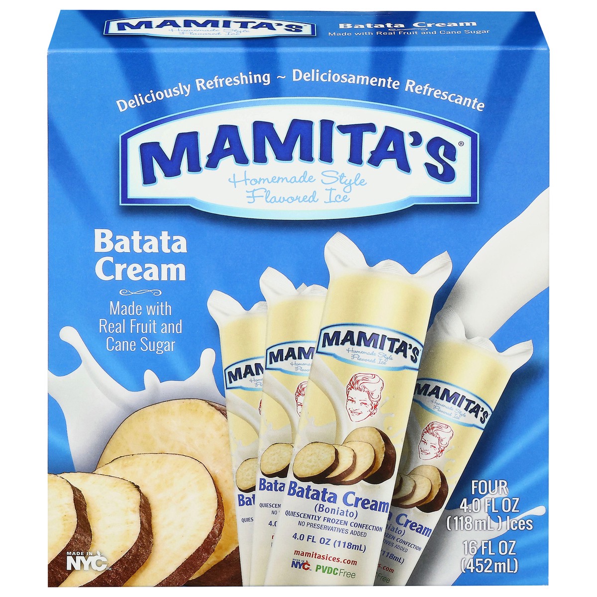 slide 12 of 17, Mamita's Homemade Style Batata Cream Flavored Ice 4 - 4.0 fl oz Ices, 1 ct