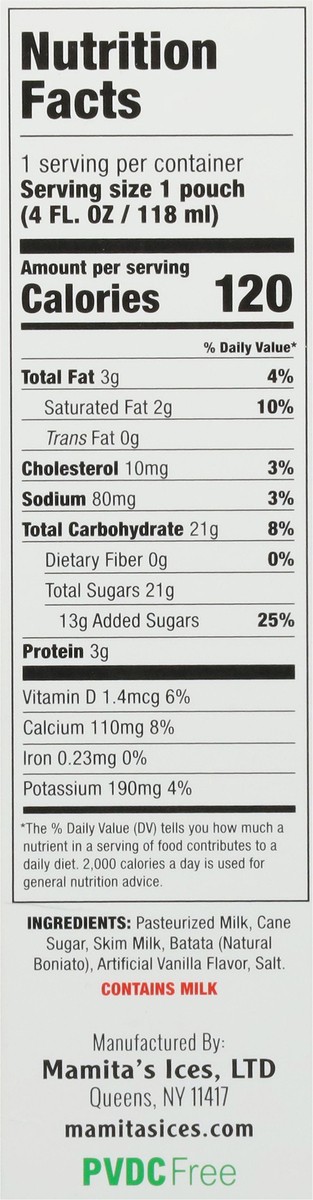 slide 13 of 17, Mamita's Homemade Style Batata Cream Flavored Ice 4 - 4.0 fl oz Ices, 1 ct