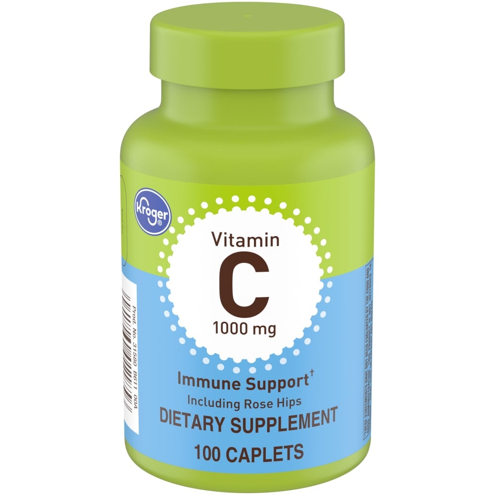 slide 1 of 1, Kroger Vitamin C Caplets 1000Mg, 100 ct