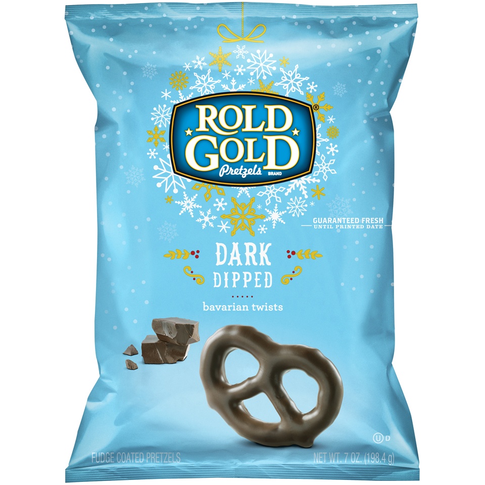 slide 1 of 3, Rold Gold Dark Fudge Dipped Bavarian Twists Pretzels, 7 oz