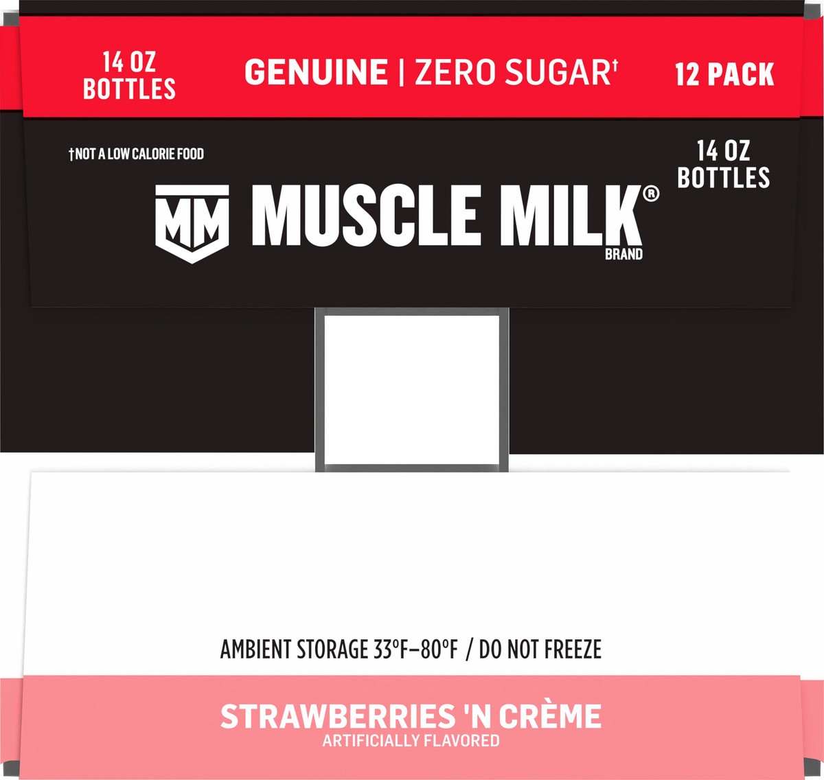 slide 8 of 10, Muscle Milk Genuine Zero Sugar Protein Shake Strawberries 'N Crème Artificially Flavored 14 Fl Oz 12 Count, 14 fl oz