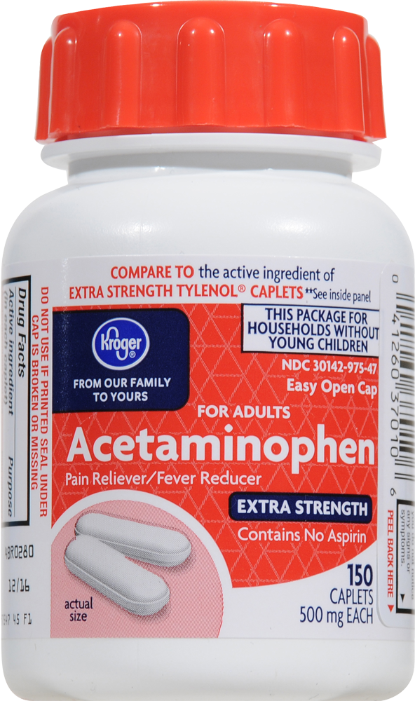 slide 4 of 4, Kroger Easy Open Extra Strength Acetaminophen Caplets, 150 ct; 500 mg