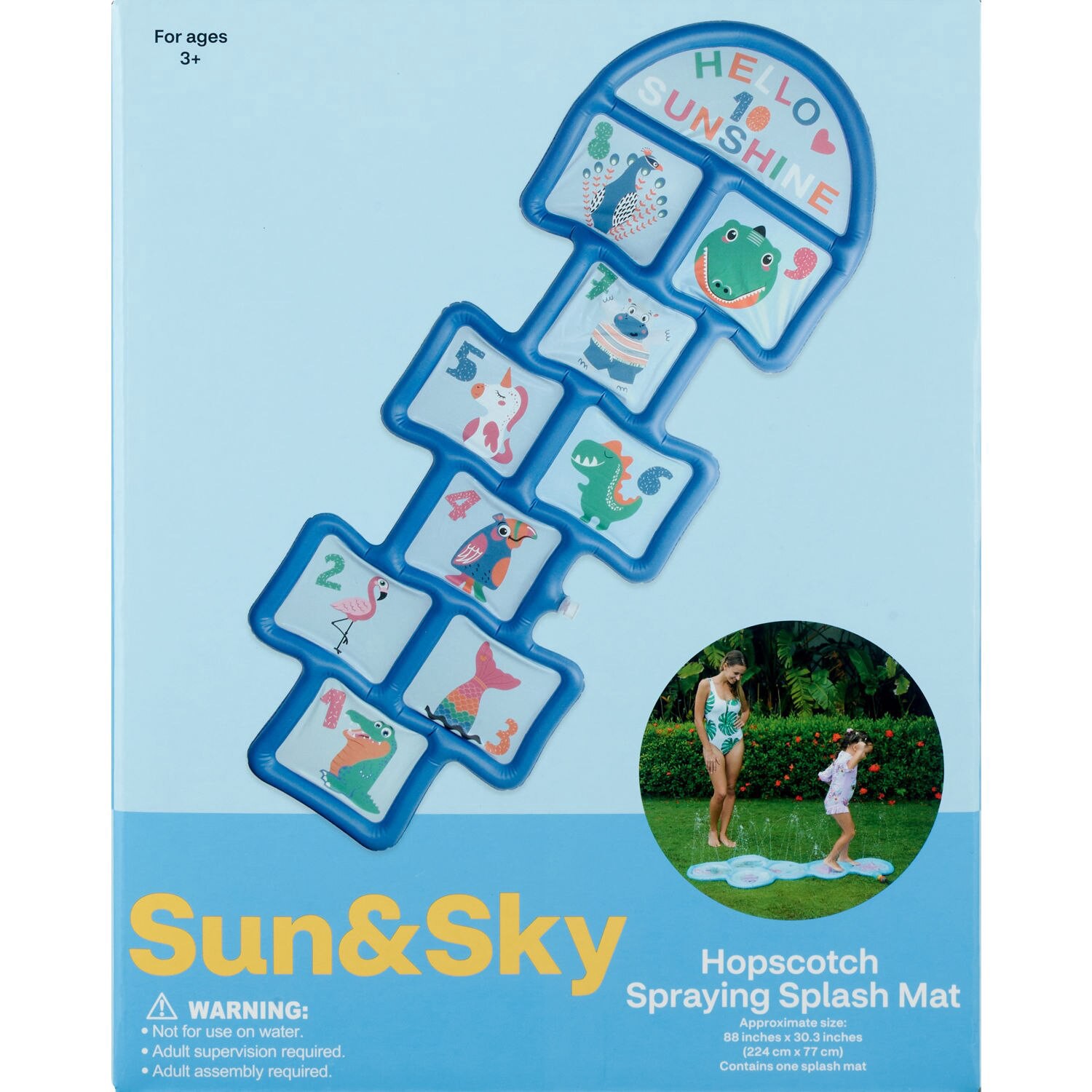 slide 1 of 1, Sun & Sky Hopscotch Spraying Splash Mat, 1 ct
