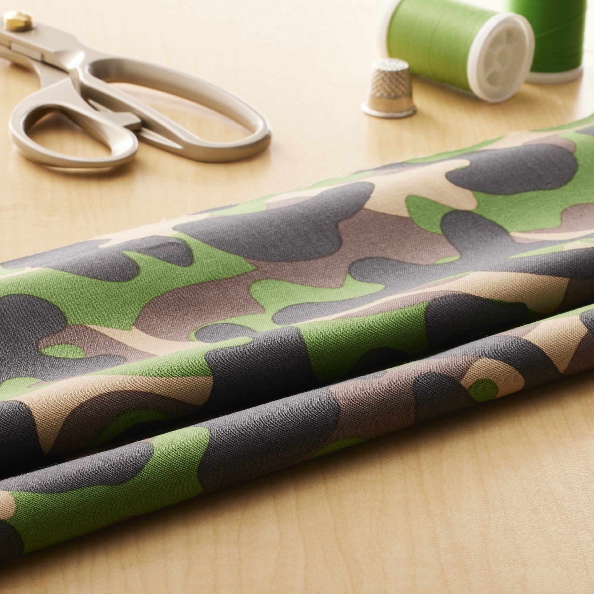 slide 3 of 3, Camouflage Cotton Fabric By Loops & Threads, 18 in x 21 in