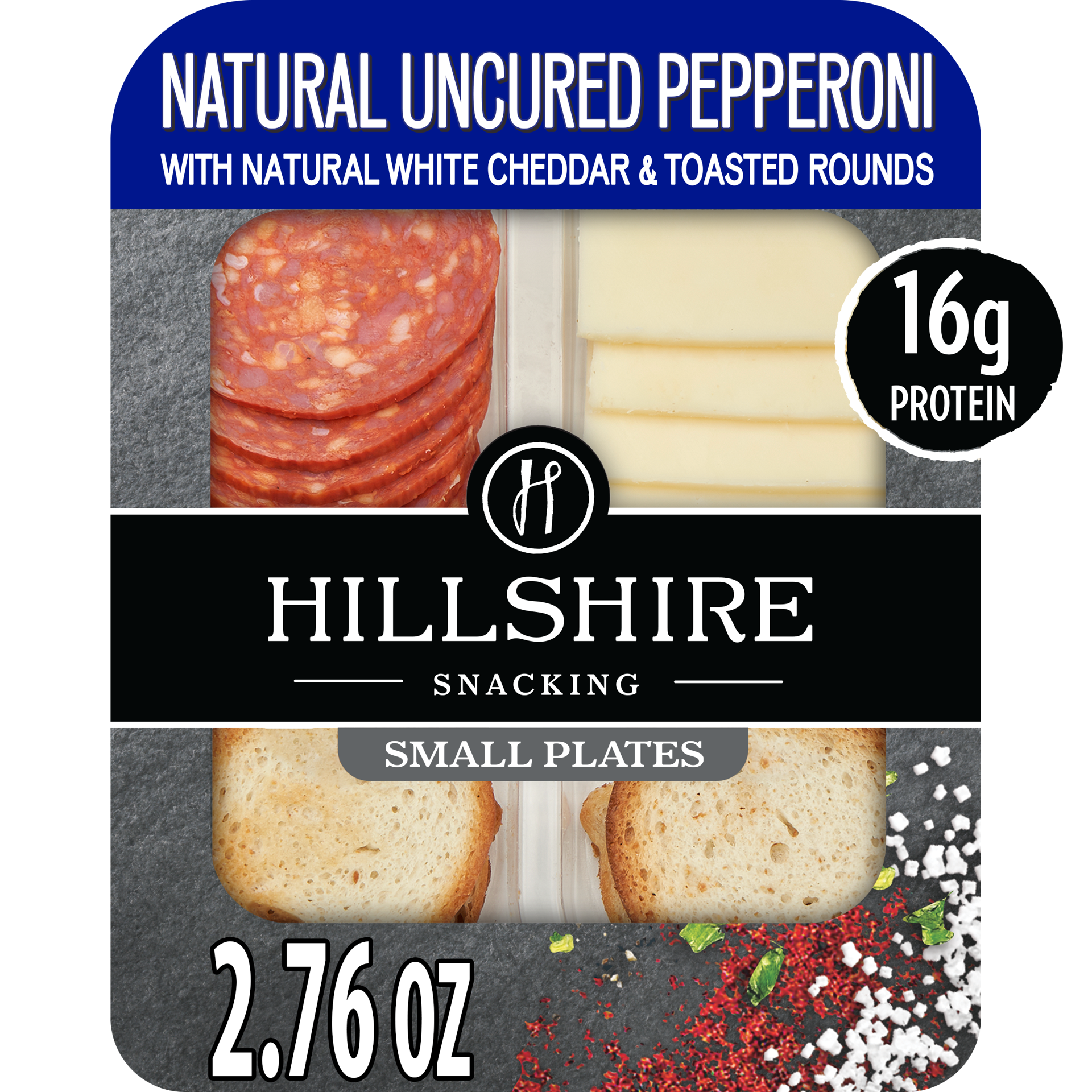 slide 1 of 5, Hillshire Snacking Small Plates, All Natural* Uncured Pepperoni Deli Lunch Meat with Natural* White Cheddar Cheese, 2.76 oz, 2.76 oz