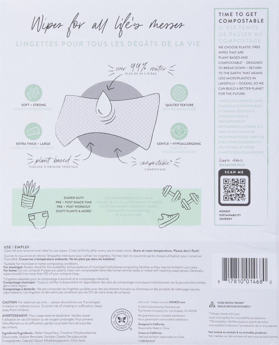 slide 6 of 9, Honest Sensitive Clean Conscious Fragrance Free Wipes 4 - 72 Wipe Packs, 4 ct