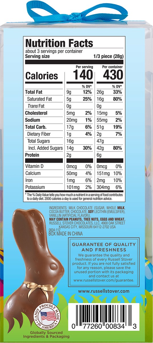 slide 4 of 4, RUSSELL STOVER Easter Hollow Milk Chocolate Easter Bunny, 3 oz., 3 oz