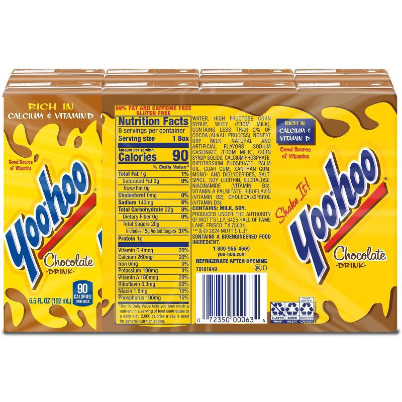 slide 3 of 7, Yoo-hoo Chcolate Drink, 6.5 fl oz boxes, 8 pack, 8 ct