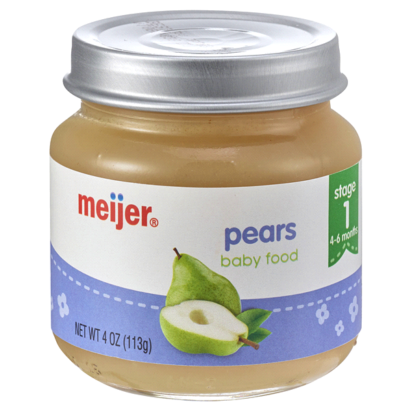 slide 1 of 1, Meijer Baby Food Pears Jar, 4 oz
